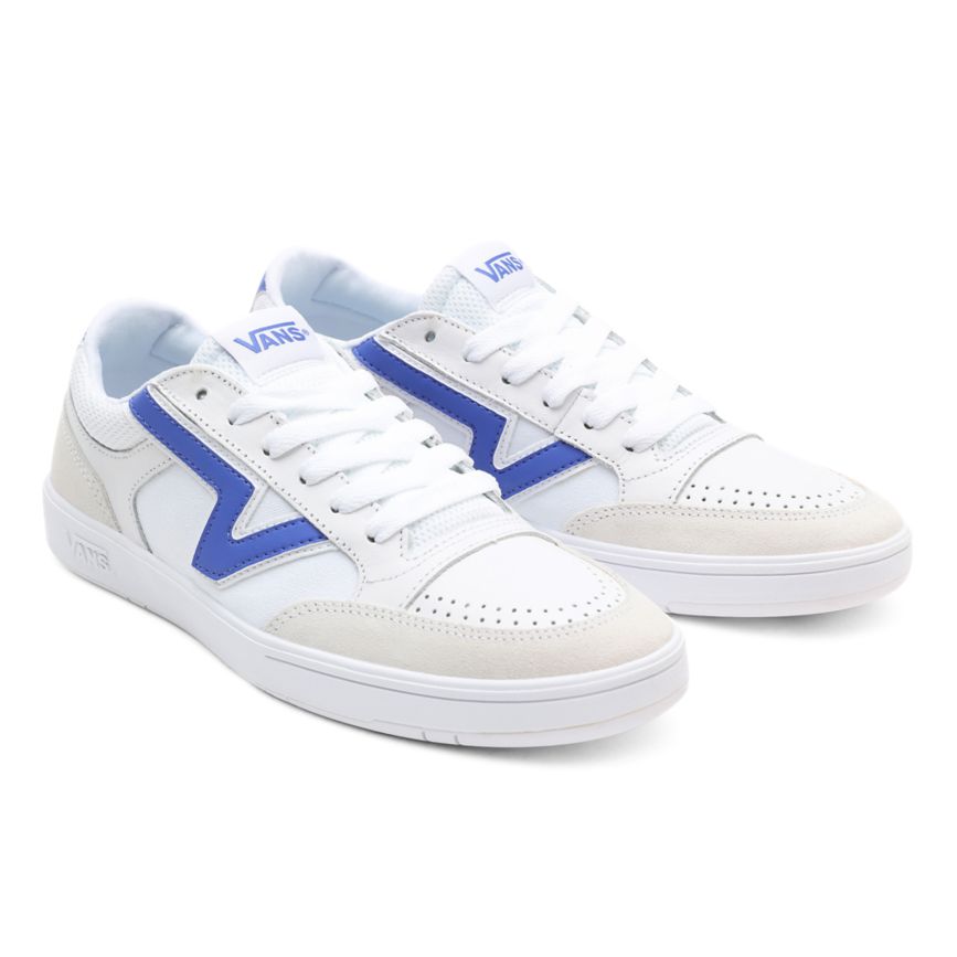 Men's Vans Court Lowland CC Low Top Shoes India - White/Blue [JH3469870]